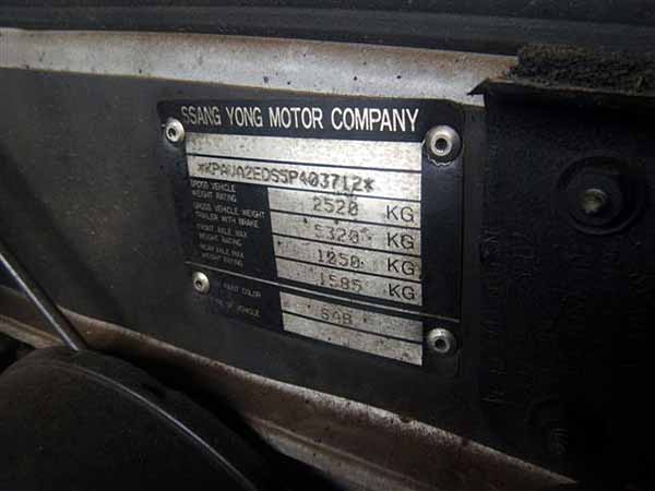  Ssangyong MUSSO 2005    EN DESARME